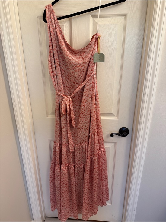 ryegrass Dresses & Skirts - One-Shoulder Coral Shell Dress
